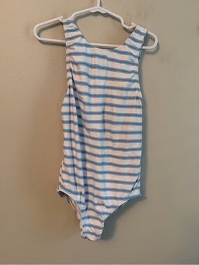 Minnow Striped Blue & White One-Piece Swimsuit